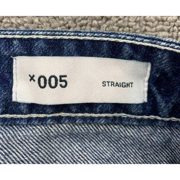 Collusion Jeans Unisex 34x26 Petite x005 Straight Leg Two Tone Blue White Denim - Picture 9 of 9